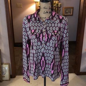 Tory Burch 100% silk pullover blouse size XL